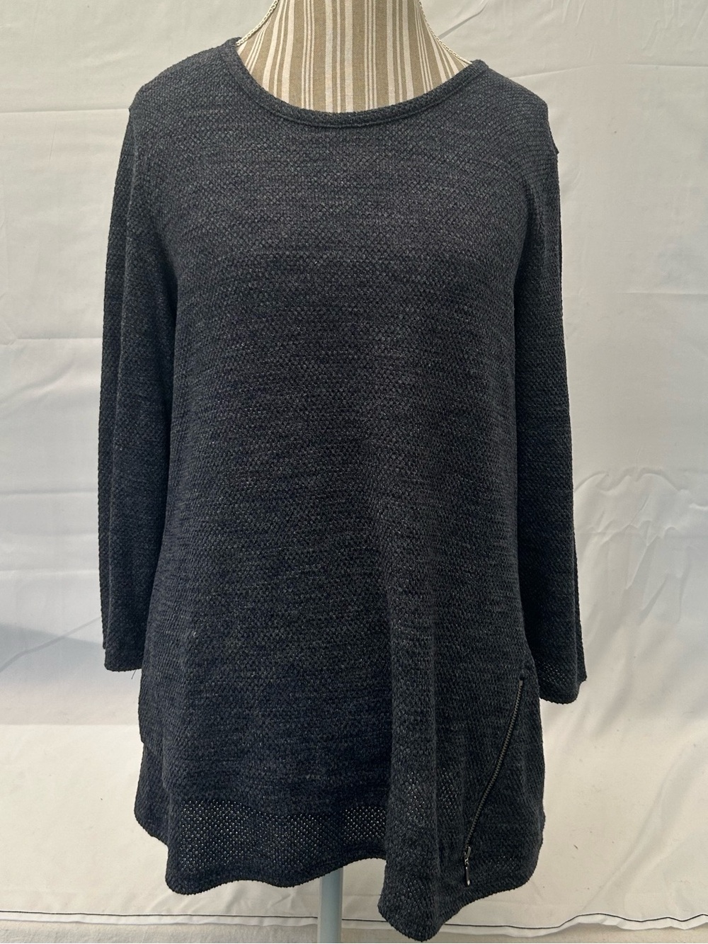 Christopher & Banks Dark Charcoal Tunic Sweater